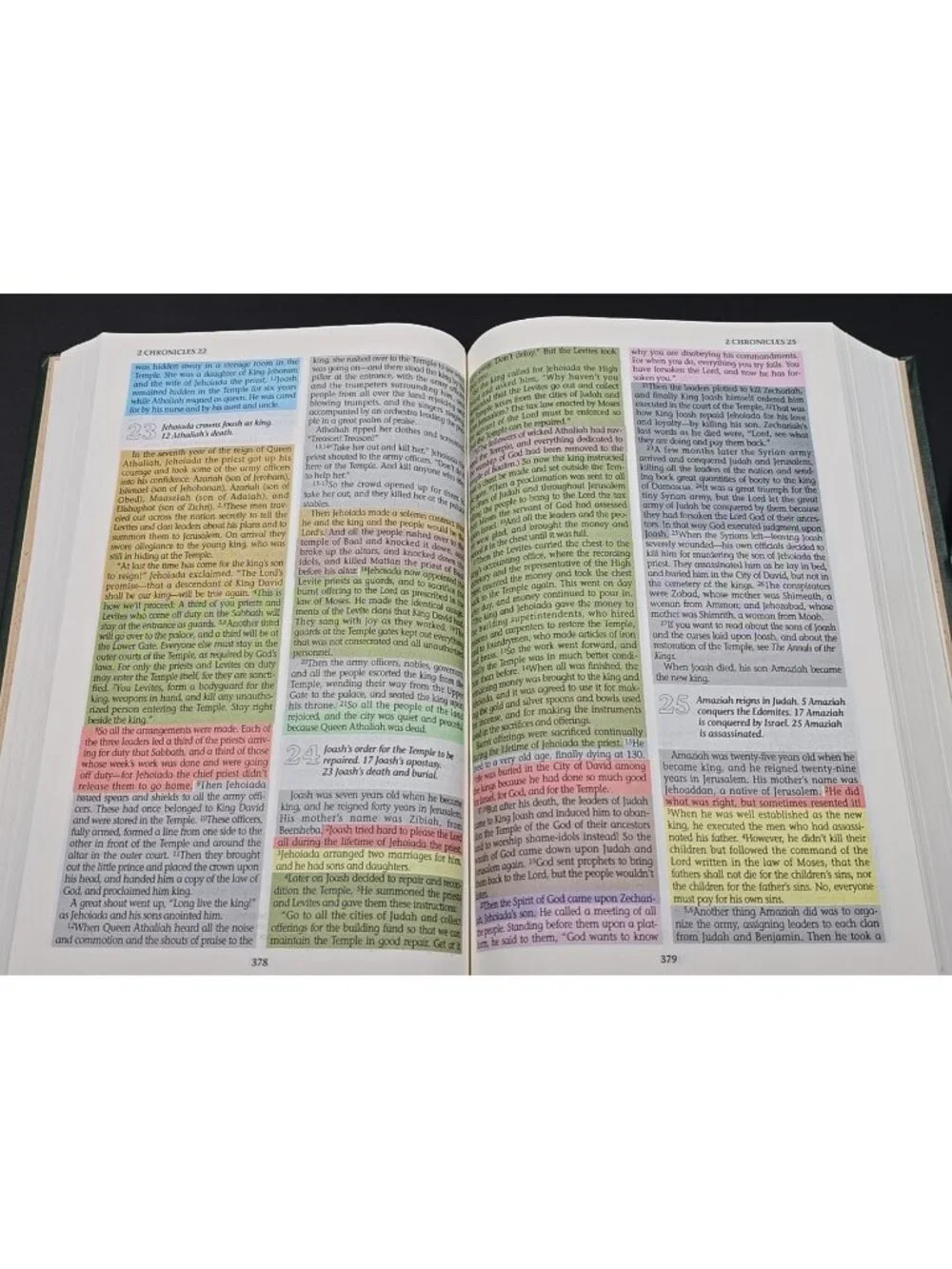 The Rainbow Study Bible Living Bible Edition Bold Letter Color Code Guide